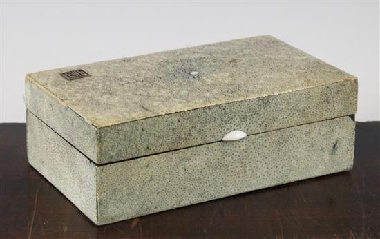 An Art Deco rectangular shagreen box, 7.75in.